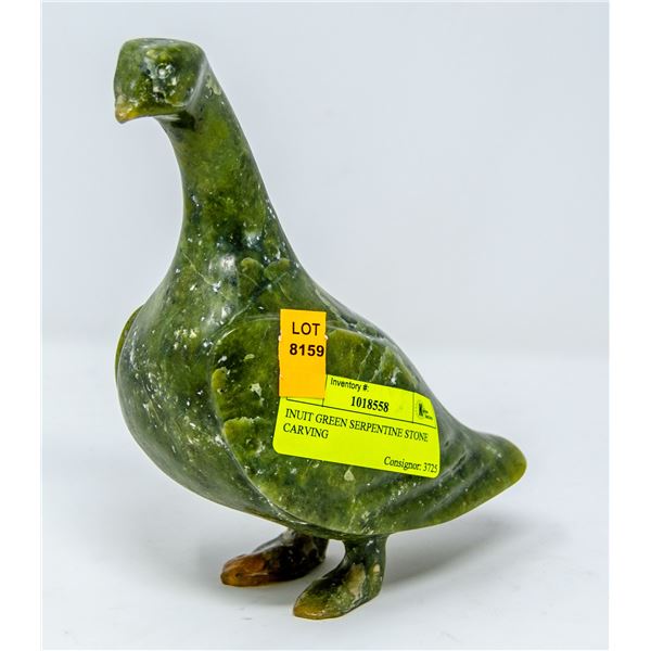 INUIT GREEN SERPENTINE STONE CARVING