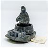 Image 1 : EDITH AKLOK STONE CARVING OF INUIT BUILDING IGLOO