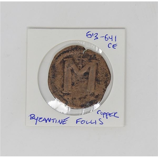 613 - 641 BYZANTINE FOLLIS COPPER COIN