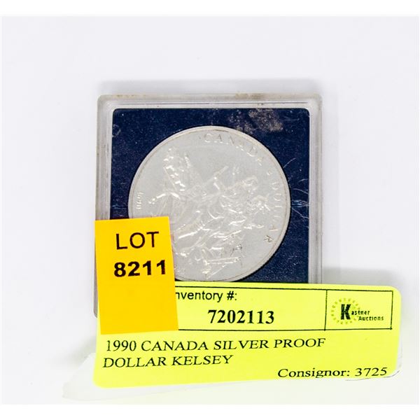 1990 CANADA SILVER PROOF DOLLAR KELSEY