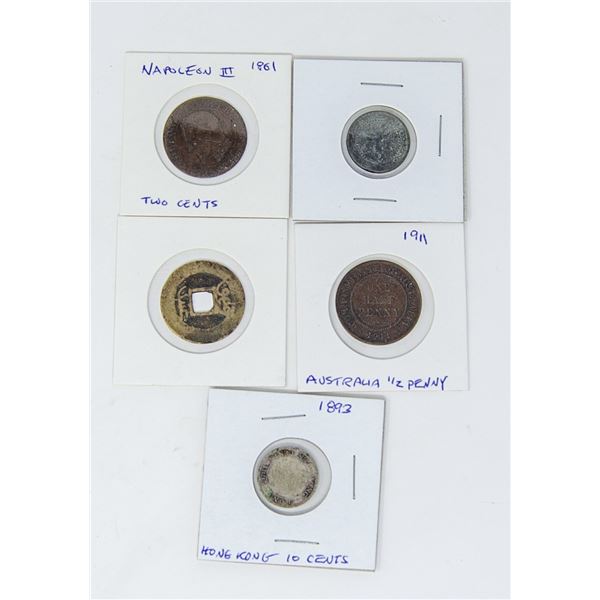 LOT OF ASSORTED ANTIQUE WORLD COINS