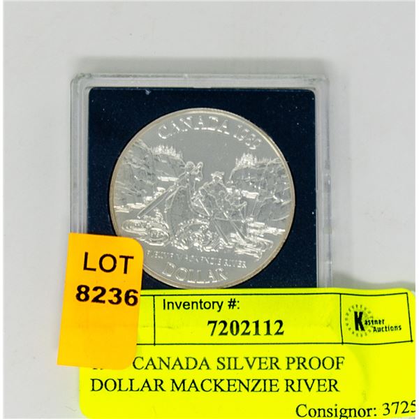 1989 CANADA SILVER PROOF DOLLAR MACKENZIE RIVER