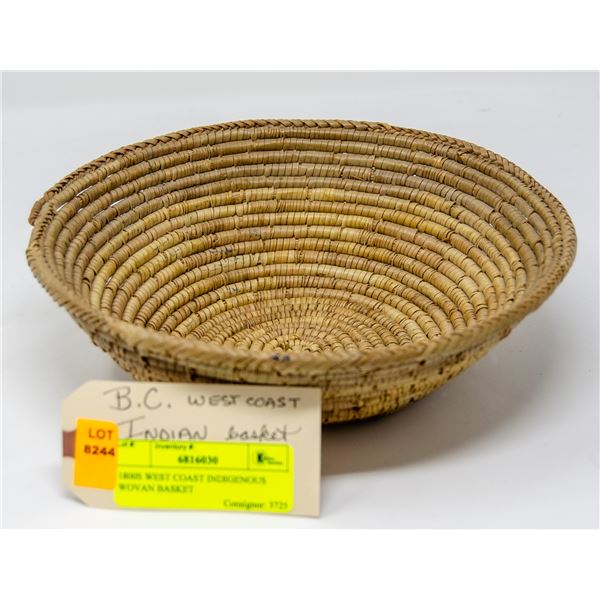 1800S WEST COAST INDIGENOUS WOVAN BASKET