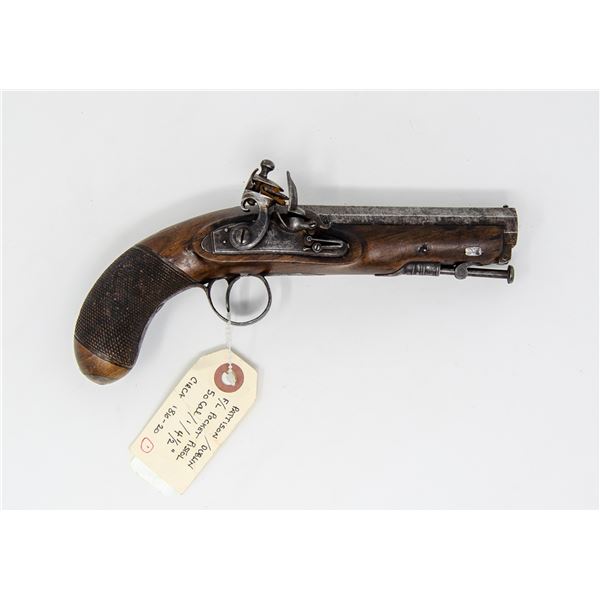1810 PATTISON FLINT LOCK PISTOL 50 CAL EXC COND.
