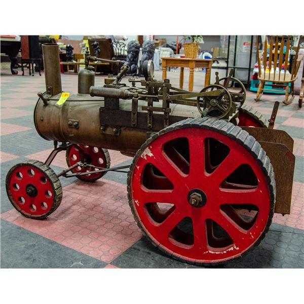 ANTIQUE LARGE L STEAM TRACTOR HAND MADE APP 3 F  L