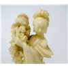 Image 4 : ANTIQUE ASIAN JADE CARVED LADY WITH FLOWERS