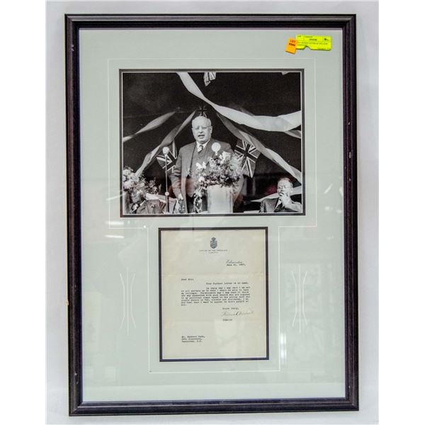 1937 SIGNED LETTER OF WILLIAM ABERHART