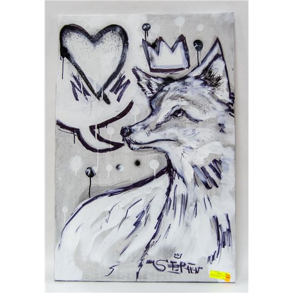 STEPHEN ARCHBOLD ORIGINAL GRAY FOX ACRYLIC