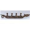 Image 1 : ANTIQUE HAND CARVED DRAGON LONG BOAT WITH 4