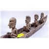 Image 2 : ANTIQUE HAND CARVED DRAGON LONG BOAT WITH 4