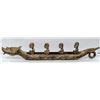 Image 3 : ANTIQUE HAND CARVED DRAGON LONG BOAT WITH 4