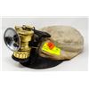 Image 1 : CIRCA 1920 MINERS CLOTH CAP WITH LAMP