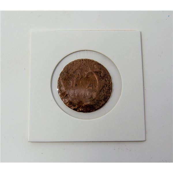 1749 RUSSIAN ELIZABETH DENGA COIN TWO HEADED