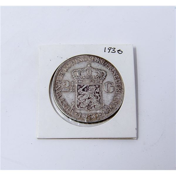 1930 SILVER NETHERLANDS SILVER COIN LARGE
