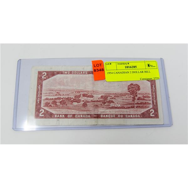 1954 CANADIAN 2 DOLLAR BILL