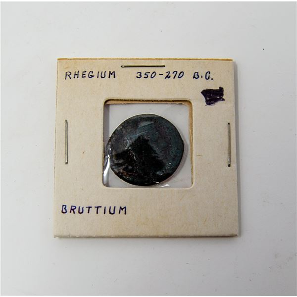 350-270BC RHEGIUM BRUTTIUM BRONZE COIN