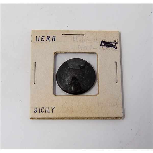 407-406CE GREEK HERA SICILY BRONZE COIN