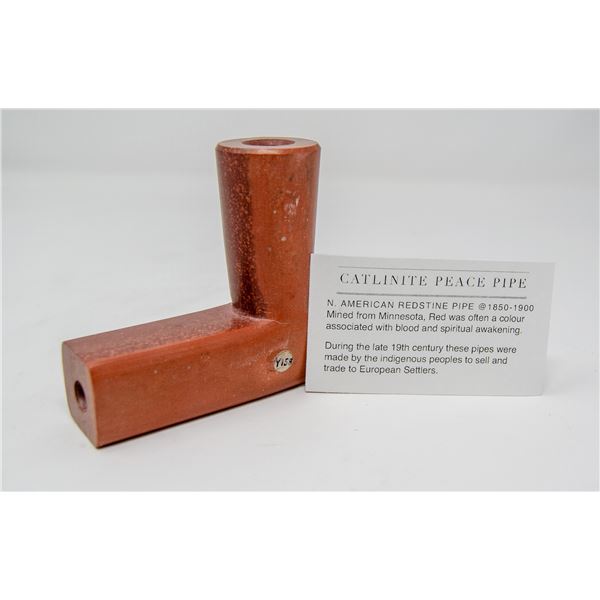 CIRCA 1860 SIOUX CATLINITE PEACE PIPE AUTHENTIC