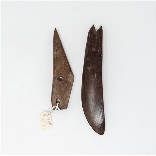 KIKIKTAK ARTIFACTS FOX PELT SCRAPER BONE BOAT HOOK