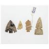 Image 1 : ANTIQUE CLAY COUNTY ARK INDIGENOUS ARROWHEADS X4