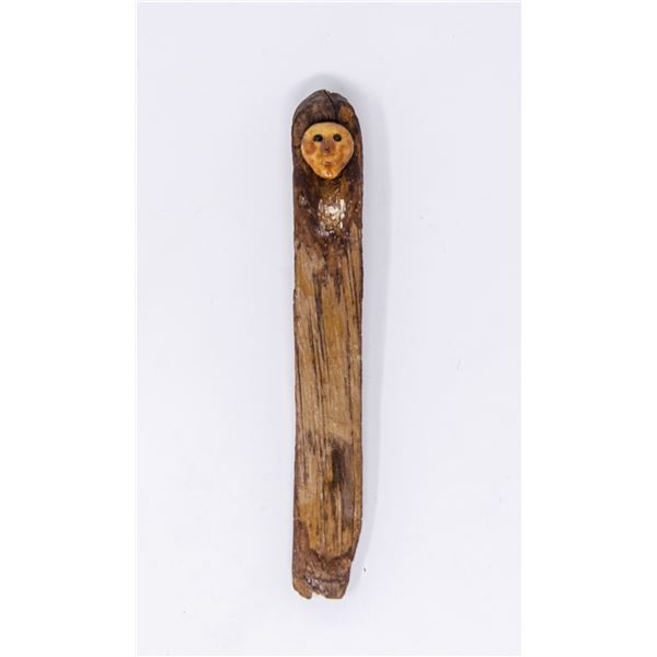 1800S INUIT CARVED FIGURE WOOD AND BONE