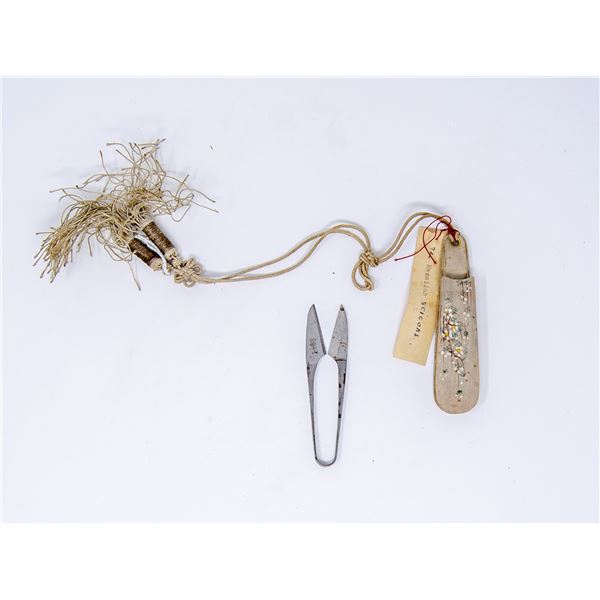 ANTIQUE HAWAIIAN SCISSORS IN CLOTH SHEATH