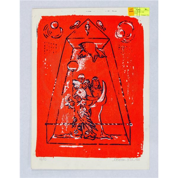 NORMAN RICH TEMPLE 1968 SERIGRAPH 8/10