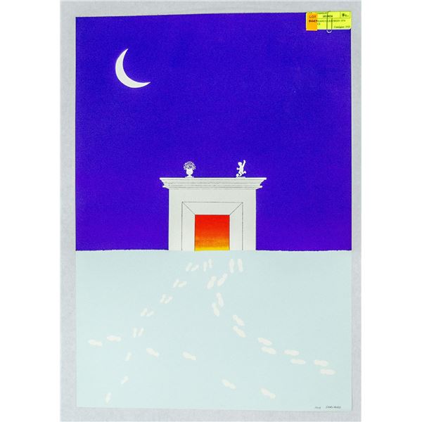 JEAN SARIANO SILKSCREEN 1974 FIREPLACE