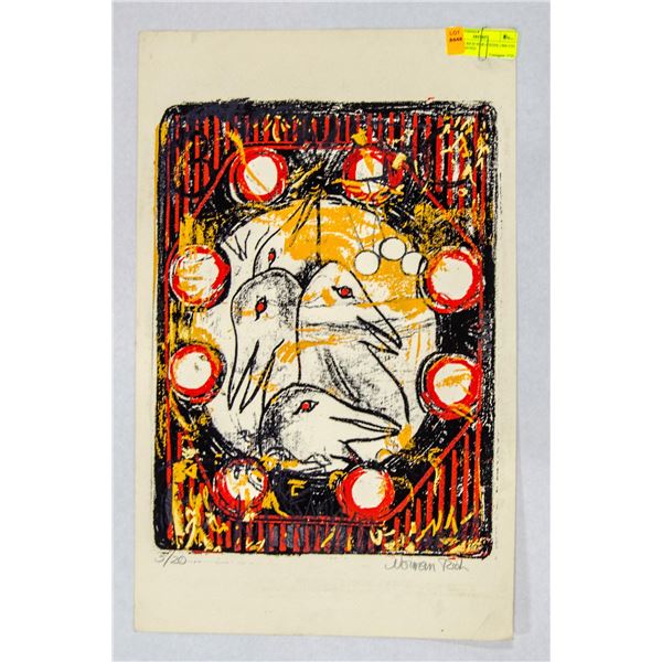 NORMAN RICH SILKSCREEN 1968 5/20 HAND PAINTED