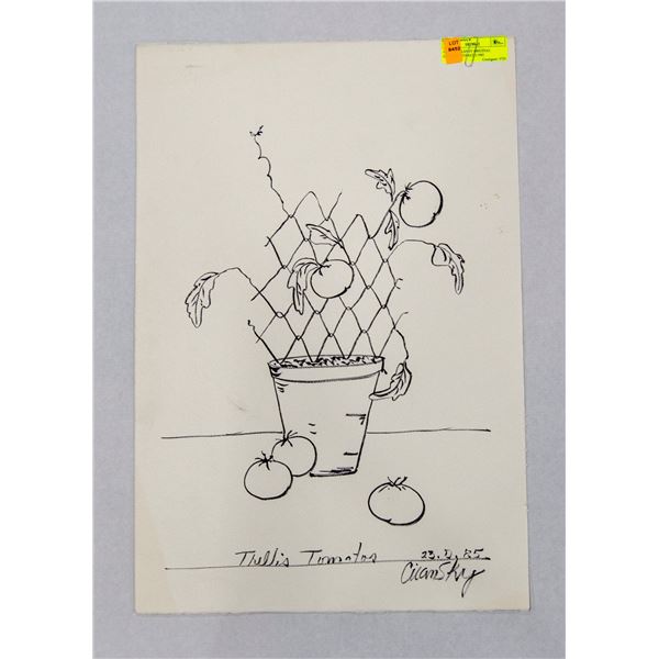 VICTOR CICANSKY ORIGINAL DRAWING TOMATO 1985