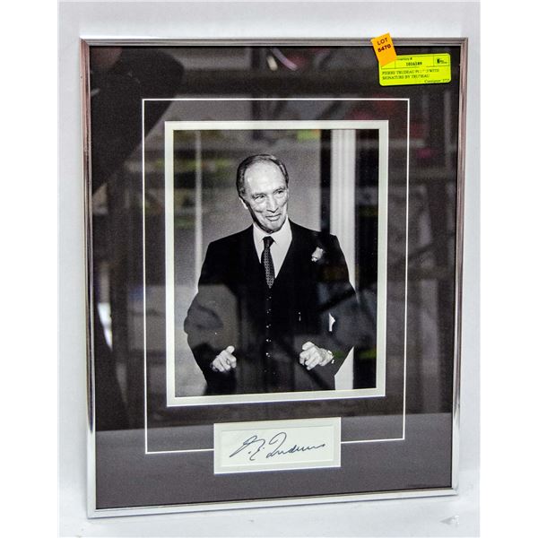PIERRE TRUDEAU PHOTO WITH SIGNATURE BY TRADEAU