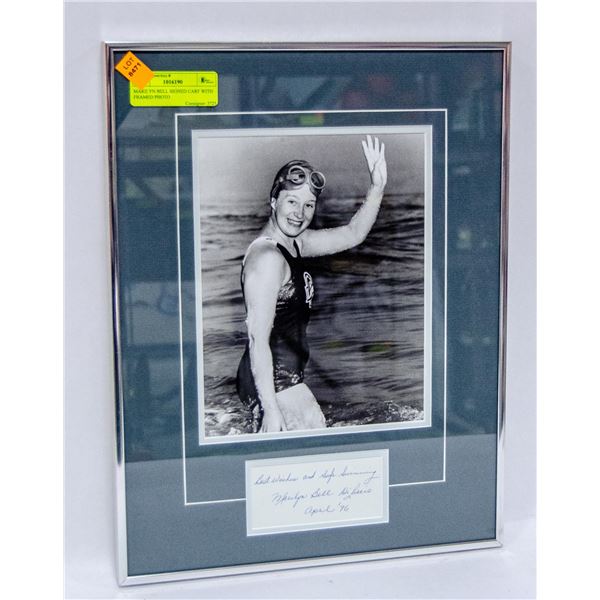 MARILYN BELL SIGNED CARF WITH FRAMED PHOTO