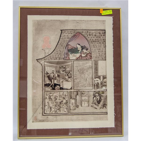 NOBORU SAWAII COLOUR ETCHING ORIGINAL 1977