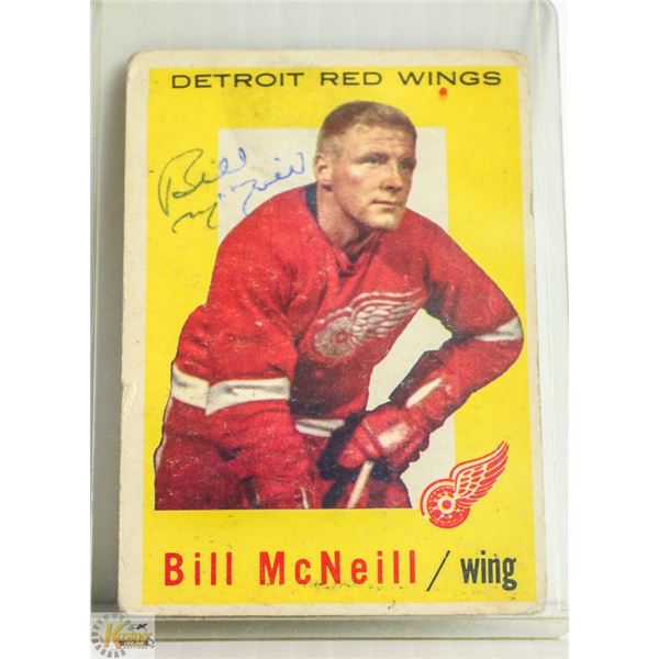1958-59 TOPPS HOCKEY AUTOGRAPHED BILL MCNEILL