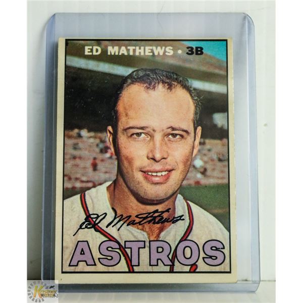 1967 TOPPS ED MATHEWS BASEBALL CARD 166