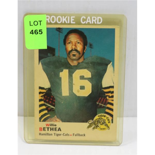 1968 OPC CFL WILLIE BETHEA ROOKIE CARD