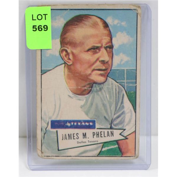 1952 BOWMAN NFL JAMES PHELAN COACH