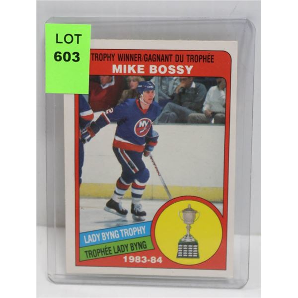 1984-85 OPC MIKE BOSSY BYNG TROPHY CARD 376