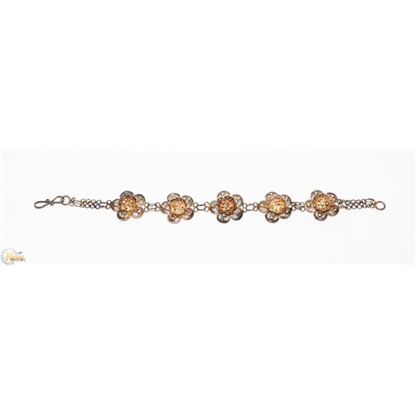 925 FILIGREE FLOWER BRACELET 7.5"