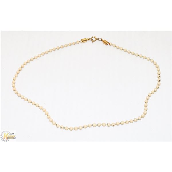 WHITE TONE ENAMEL BEADED NECKLACE