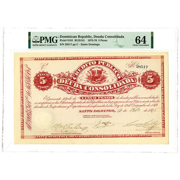 Dominican Government, 1876, Consolidated Public Debt Bond