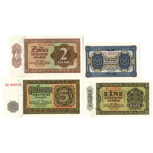 Deutschen Notenbank. 1948. Lot of 8 Issued Notes.