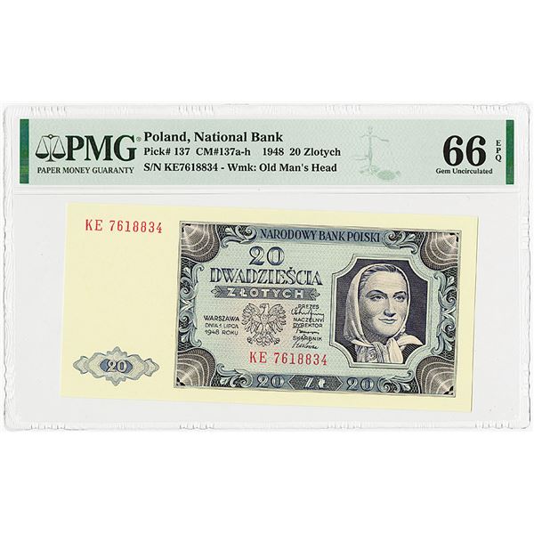 Bank Polski, 1948 Issue Banknote.