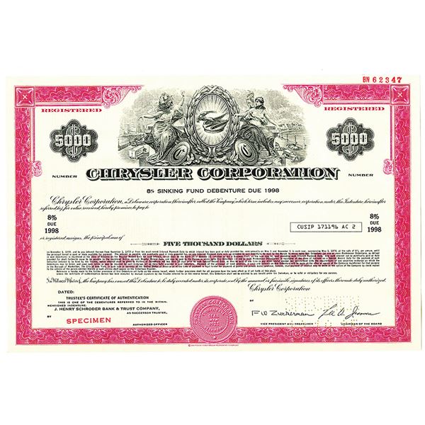 Chrysler Corp. 1985 Specimen Bond