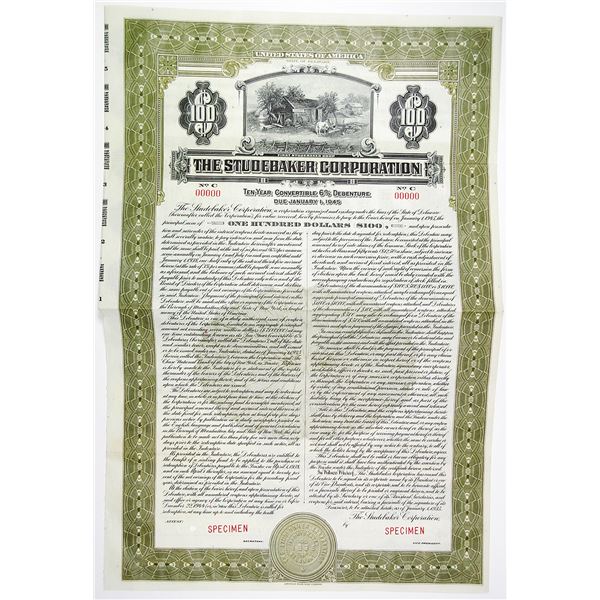 Studebaker Corp., 1935 Specimen Bond.