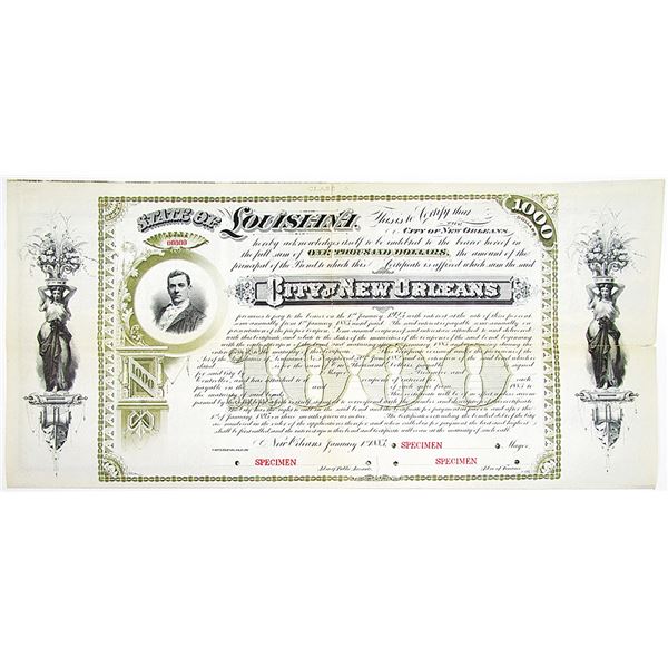 City of New Orleans 1883 Specimen Bond