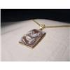 Image 1 : Estate 18K YG Gold Carved Cameo Floral Pendant #1673521