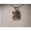 Image 1 : 18K Pink Gold Diamond Ruby Filigree Pendant #1673543