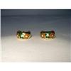 Image 1 : 18K YG Gold Enamel Diamond Floral Earrings #1673546