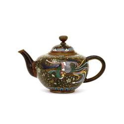 Old Japanese Goldstone Cloisonne Teapot  #1673626